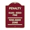 Signmission Penalty $100 $500 Fine Tow Away Zone Virginia Handicap Supplementary Alum, 24" x 18", BU-1824-23336 A-DES-BU-1824-23336 - alternate 1